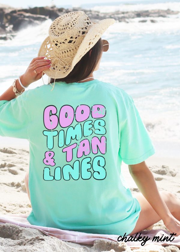 *Good Times Tan Lines BACK Print Tee *6 Colors (S-3X) Fashion