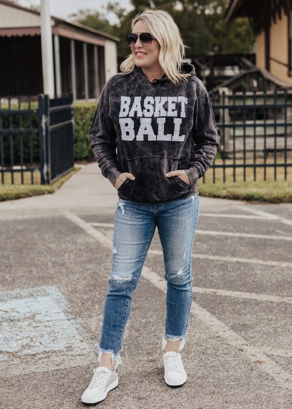 Basketball Vintage Raglan Hoodie *Cloud Black (S-3X) Online Sale - Image 5