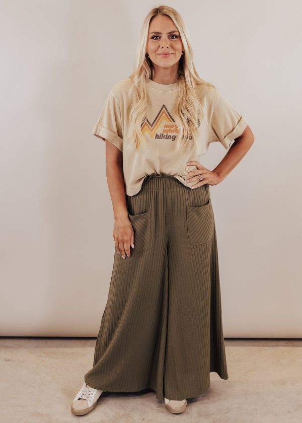 Tanner Wide Leg Pants *OLIVE Hot on Sale - Image 2