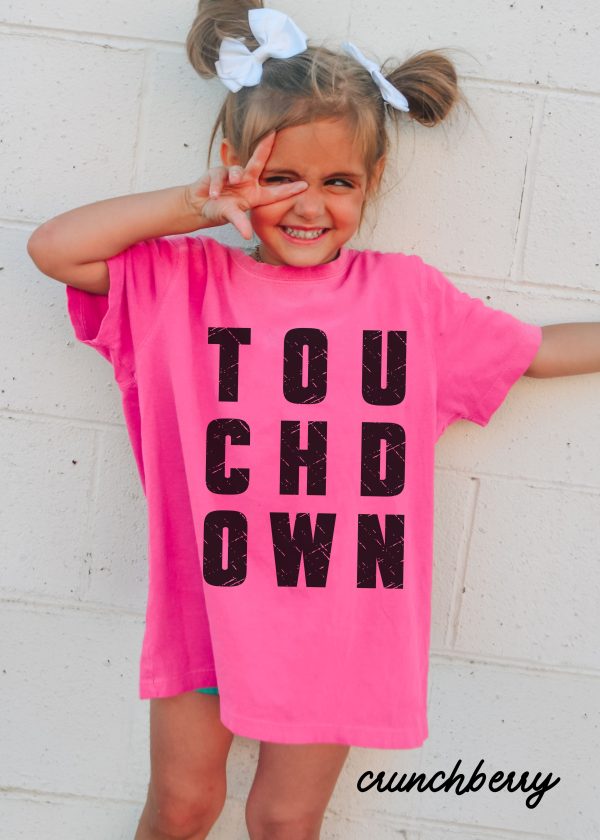 *Youth TOUCHDOWN Football Tee *7 Colors (XS-XL) Cheap