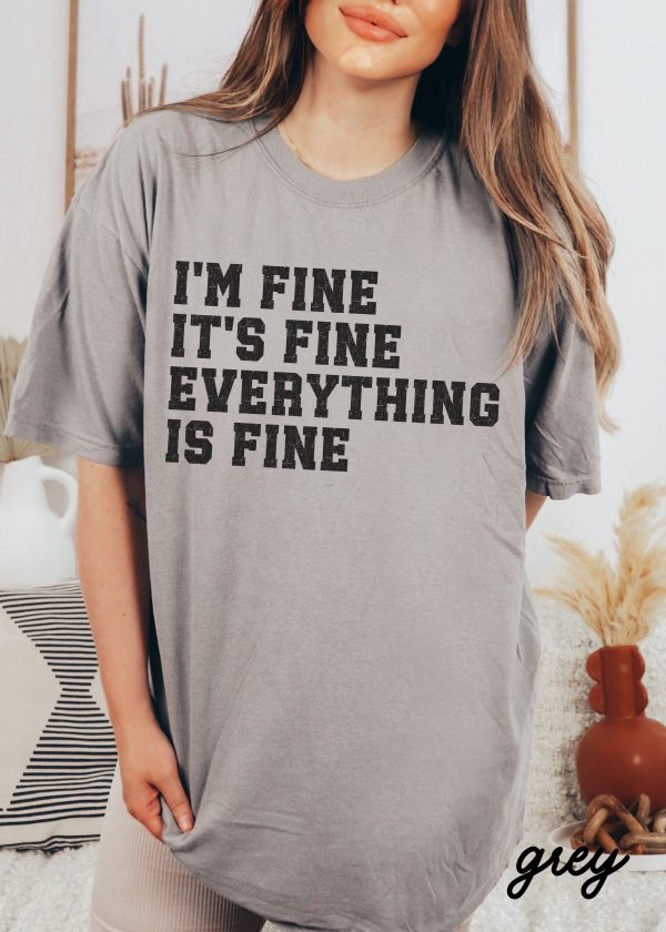*Men s Comfort Colors Everything is Fine University Tee *4 Colors (S-4X) Fashion - Image 3