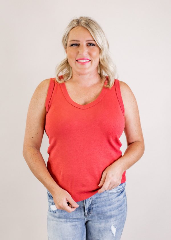 Amanda V-Neck Tank *CRANBERRY For Sale