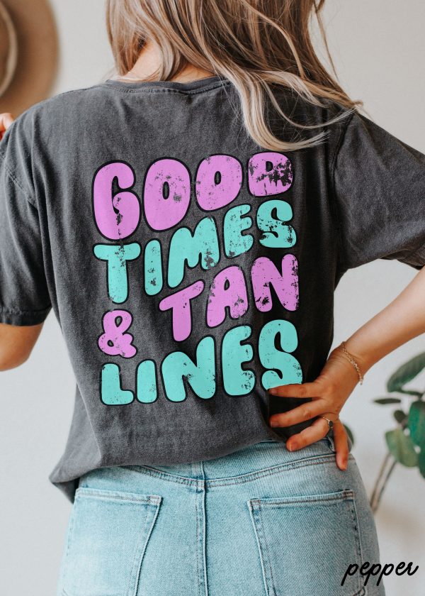 *Good Times Tan Lines BACK Print Tee *6 Colors (S-3X) Fashion - Image 3