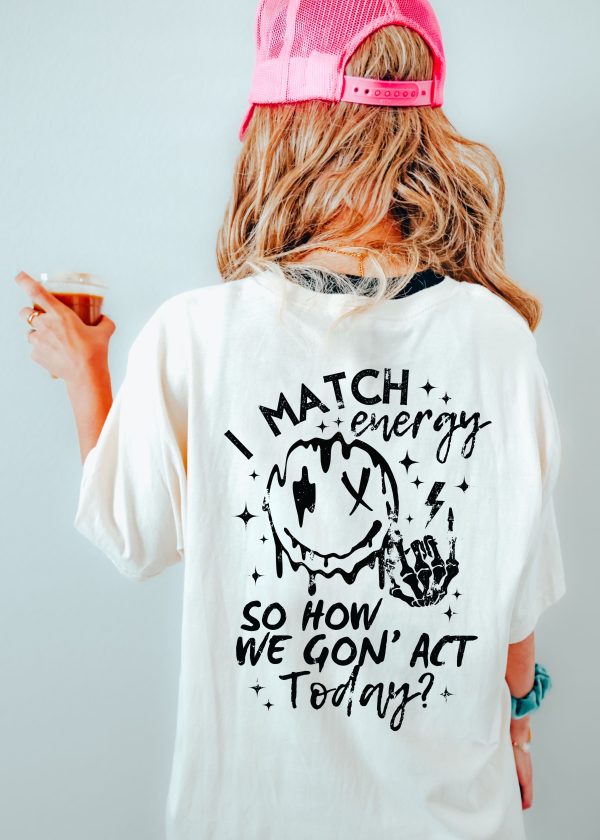 * BACK PRINT I Match Energy Tee *11 Colors (S-3X) Fashion
