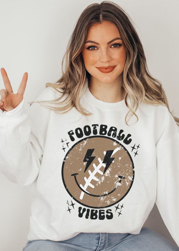 *Football Vibes Happy Sweatshirt *5 Colors (S-3X) For Cheap