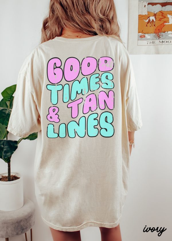 *Good Times Tan Lines BACK Print Tee *6 Colors (S-3X) Fashion - Image 2