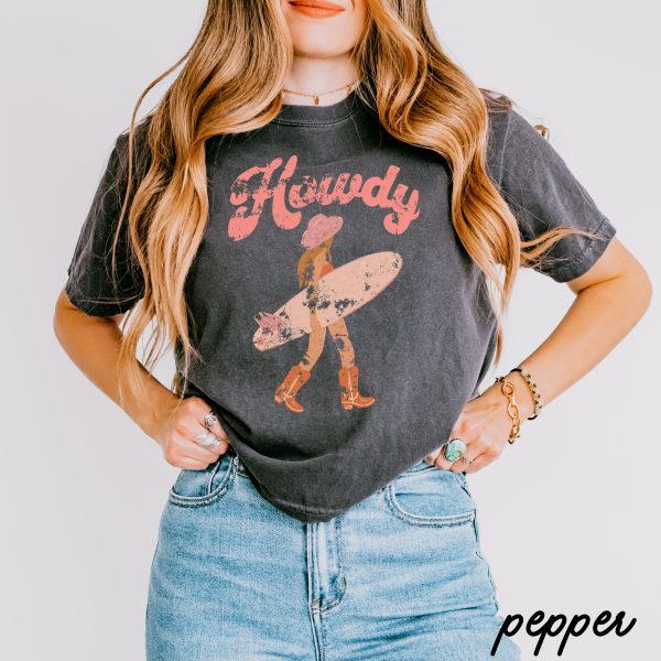 *Howdy Surfer CROP Tee *6 Colors (S-2X) Discount - Image 2