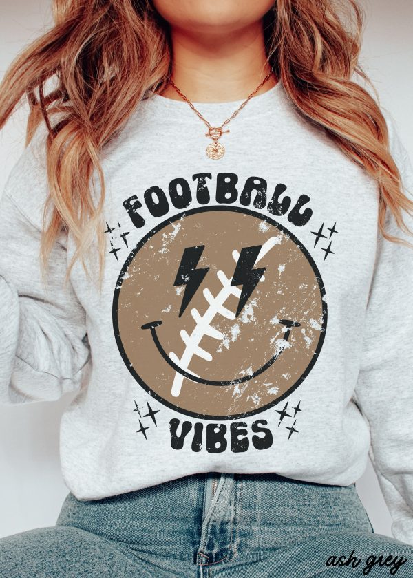 *Football Vibes Happy Sweatshirt *5 Colors (S-3X) For Cheap - Image 4