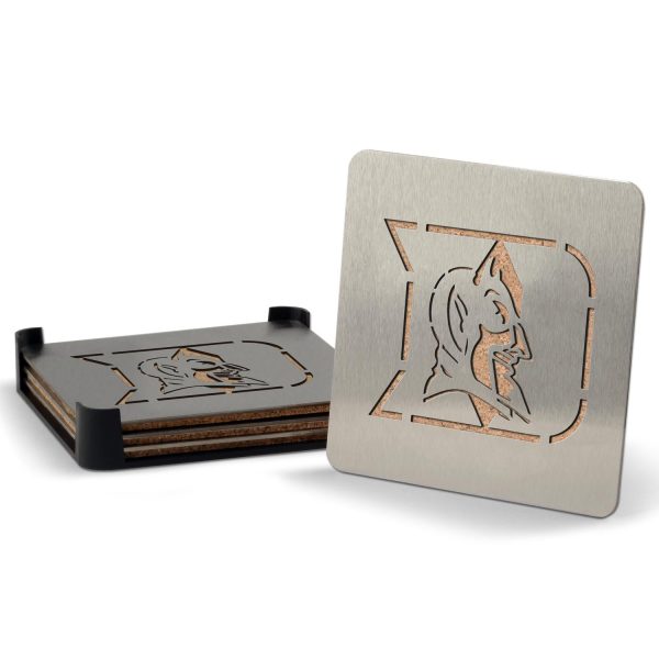 Duke Blue Devils 4-piece Stainless Steel Boaster Drink Coaster Online Sale